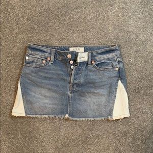 Free people mini jean skirt